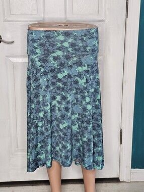 Lularoe Azure Floral Blue/Green A-line Skirt